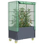 Voir la diapositive 1 : VIDAXL Jardiniere surelevee avec housse et roues aspect rotin