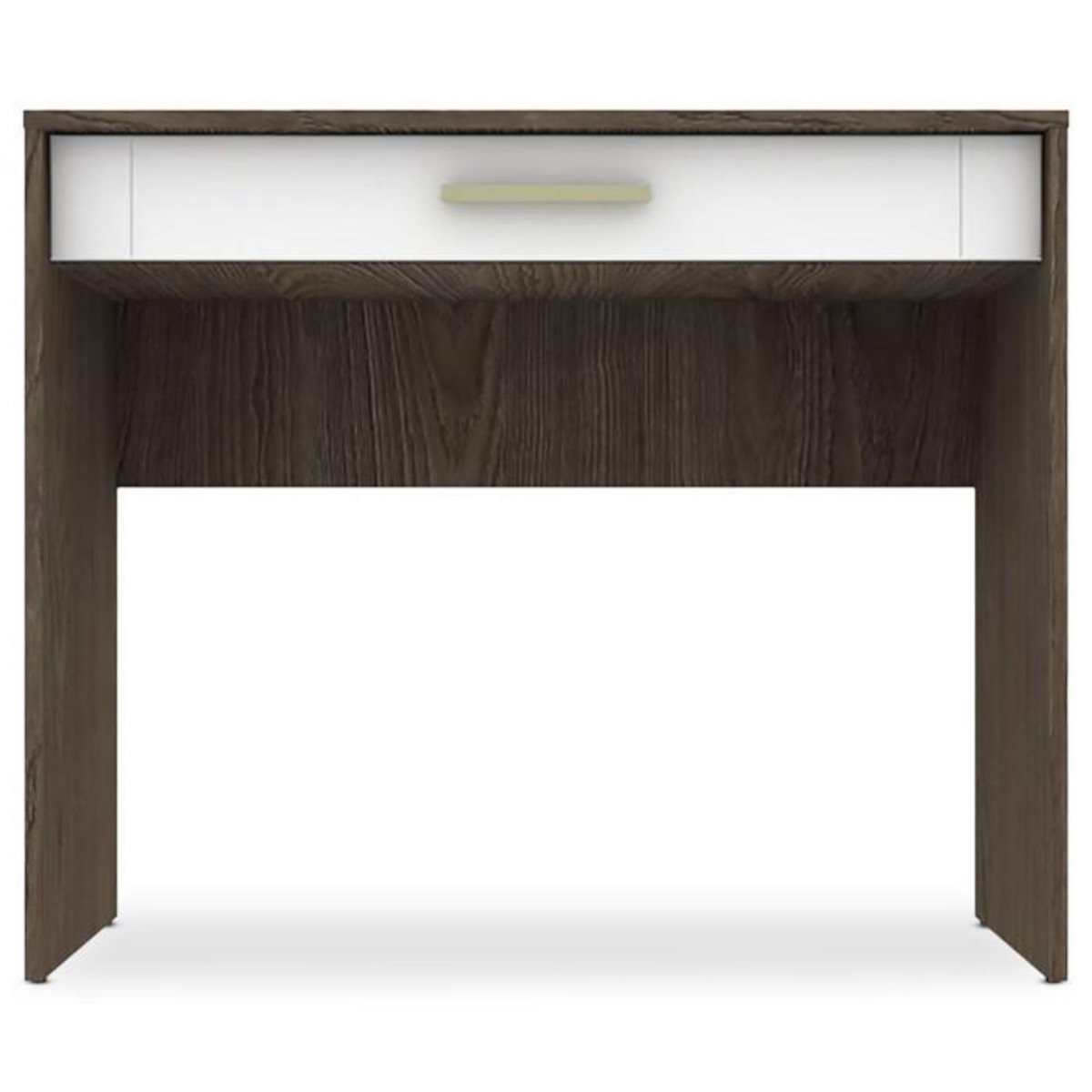 Paris Prix Console 1 Tiroir  Tenya  90cm Chêne Foncé & Blanc