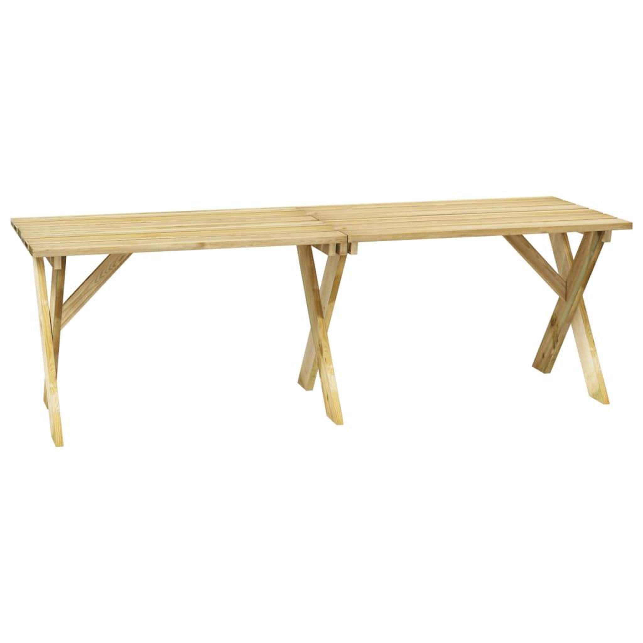Voir la diapositive 2 : VIDAXL Table de jardin 220x73x70 cm Bois de pin impregne