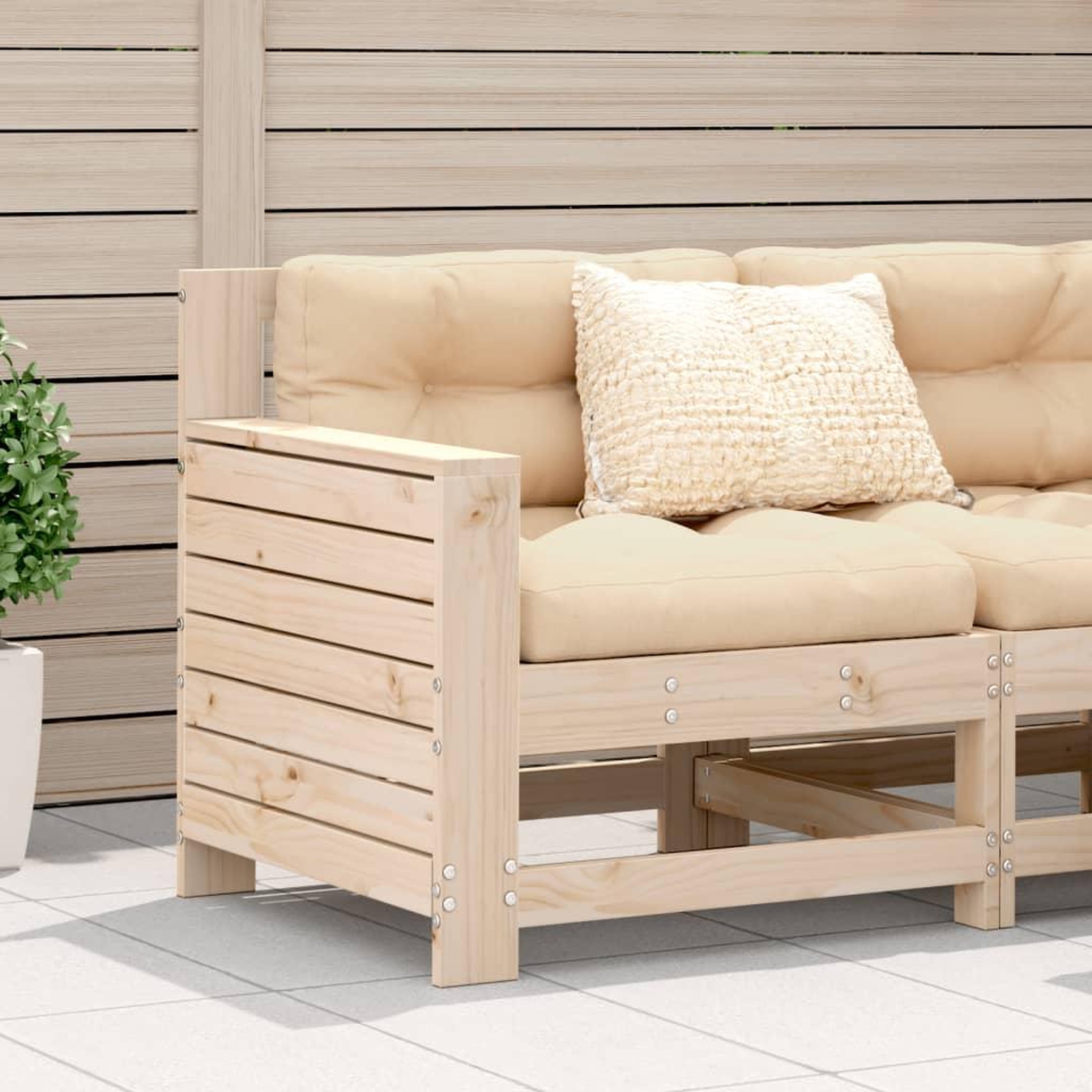 VIDAXL Canape de jardin accoudoir 69x62x70,5 cm bois massif de pin