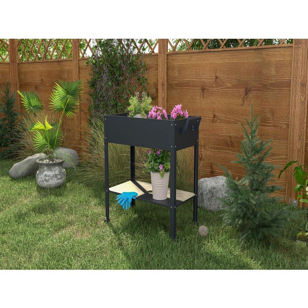 Habitat et Jardin Table de rempotage  Hibiscus  - 82 x 43 x 83 cm - Anthracite