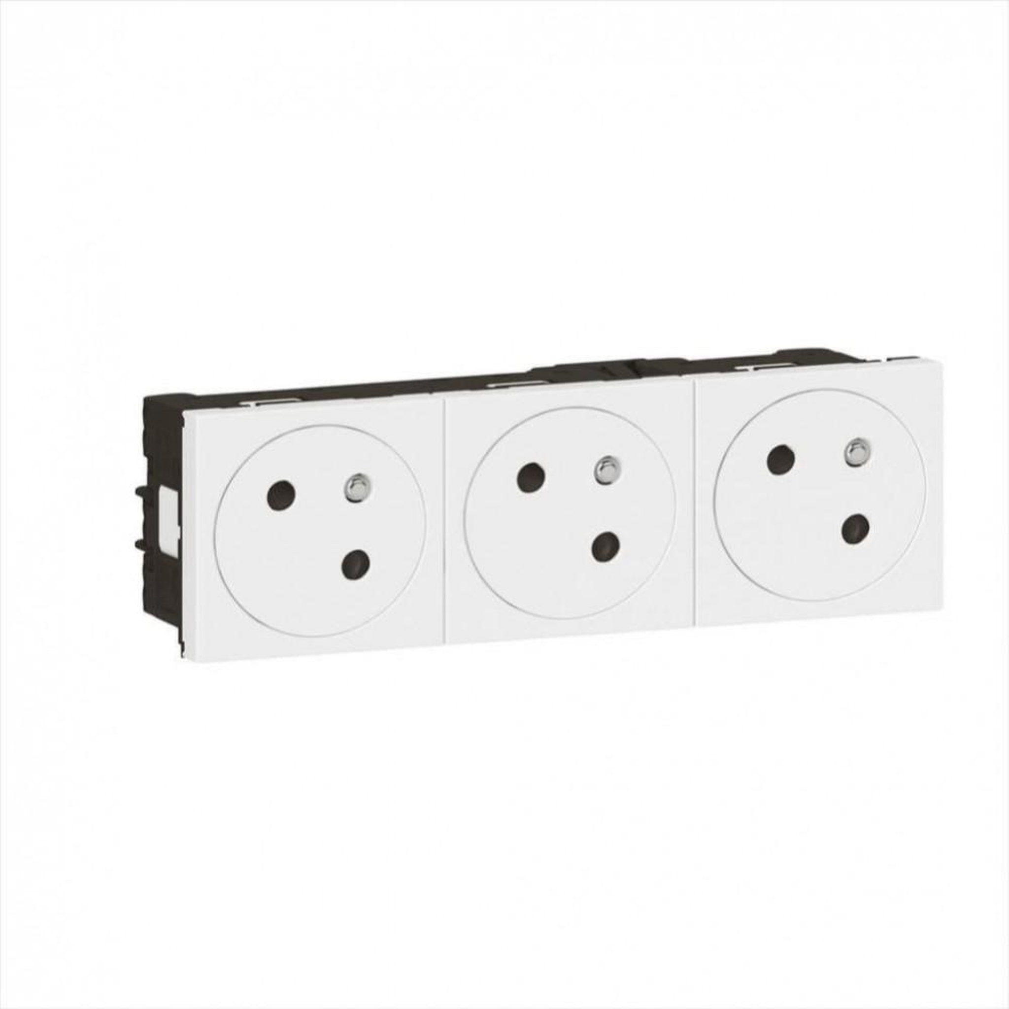 Legrand Triple prise avec terre Mosaic, LEGRAND, blanc
