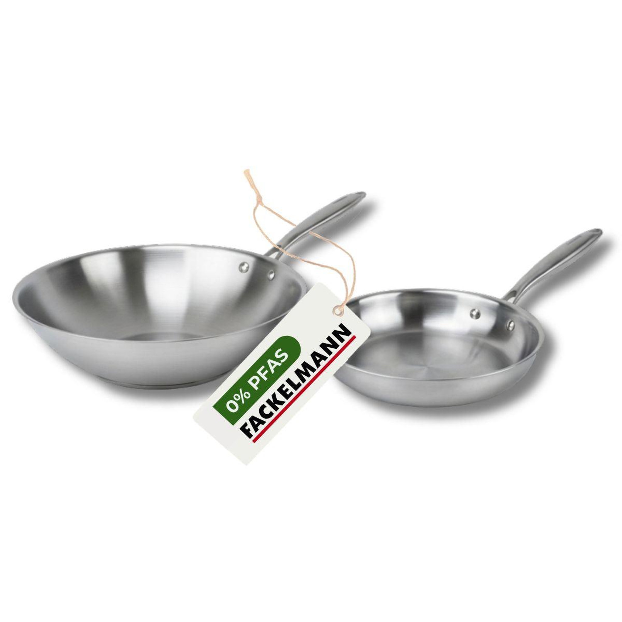 Fackelmann Set de 2 poêles de cuisson 24/28 cm en inox sans pfas fackelmann vita3