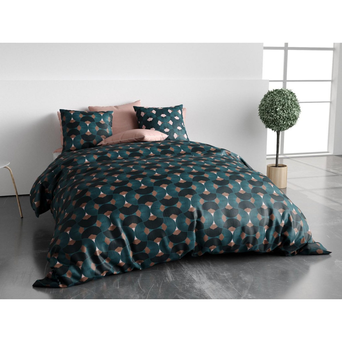 ATELIER DU COTON Parure housse de couette 100% coton 57 fils greek