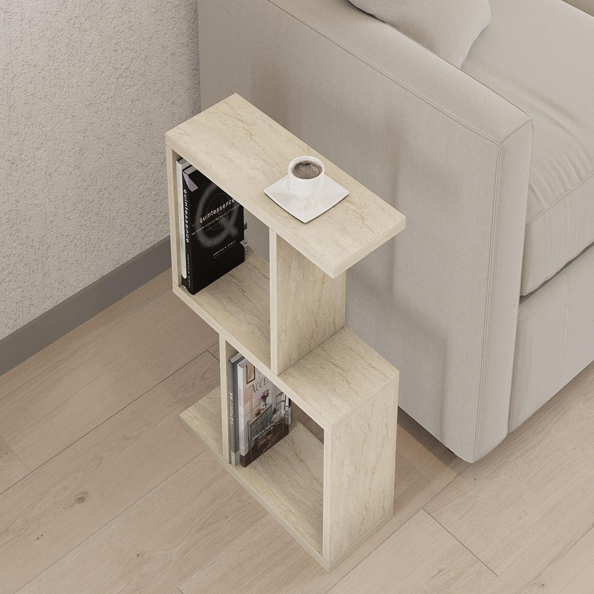 Voir la diapositive 4 : Habitat et Jardin Table d'appoint en bois  zet  - 45 x 17 x 51 cm - travertin