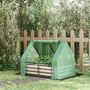 Voir la diapositive 2 : OUTSUNNY Mini serre de jardin serre à tomates avec carré potager - acier thermo-laqué, tôle d'acier ondulée, PE haute densité anti-UV - fenêtre zippée enroulable vert