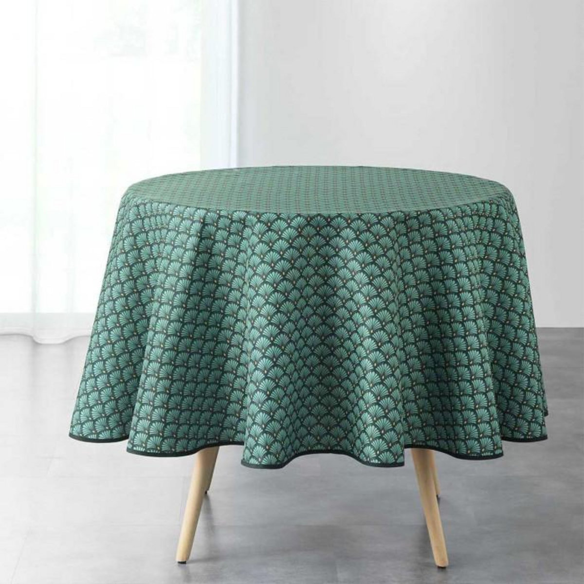Paris Prix Nappe Ronde Imprimée  Art Chic  180cm Vert