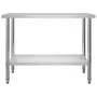 VIDAXL Table de travail de cuisine avec etagere 120x60x150 cm Inox