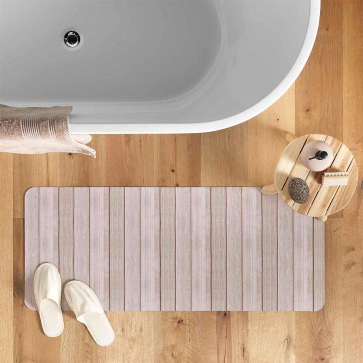 Paris Prix Tapis de Bain Imprimé  Calista  50x120cm Naturel