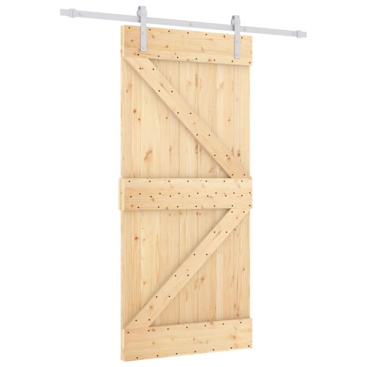 VIDAXL Porte coulissante et kit de quincaillerie 90x210 cm pin massif
