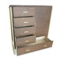 Voir la diapositive 4 : Paris Prix Buffet 5 Tiroirs & 1 Porte  Bynard  112cm Marron & Or