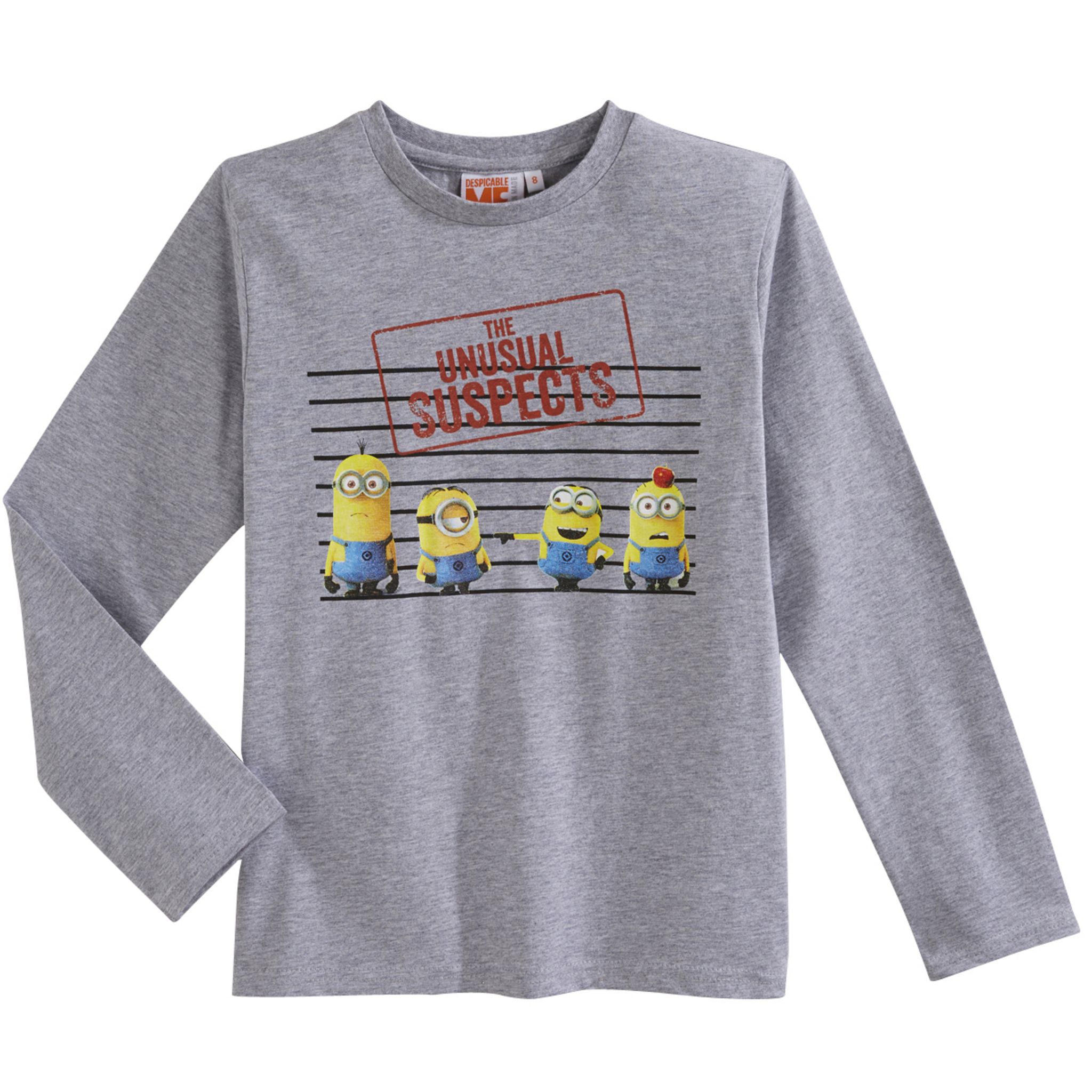 T-shirt Manches Longues Minions H&M Gris - Taille 2-4 Ans Garçon, Occasion Très Bon état