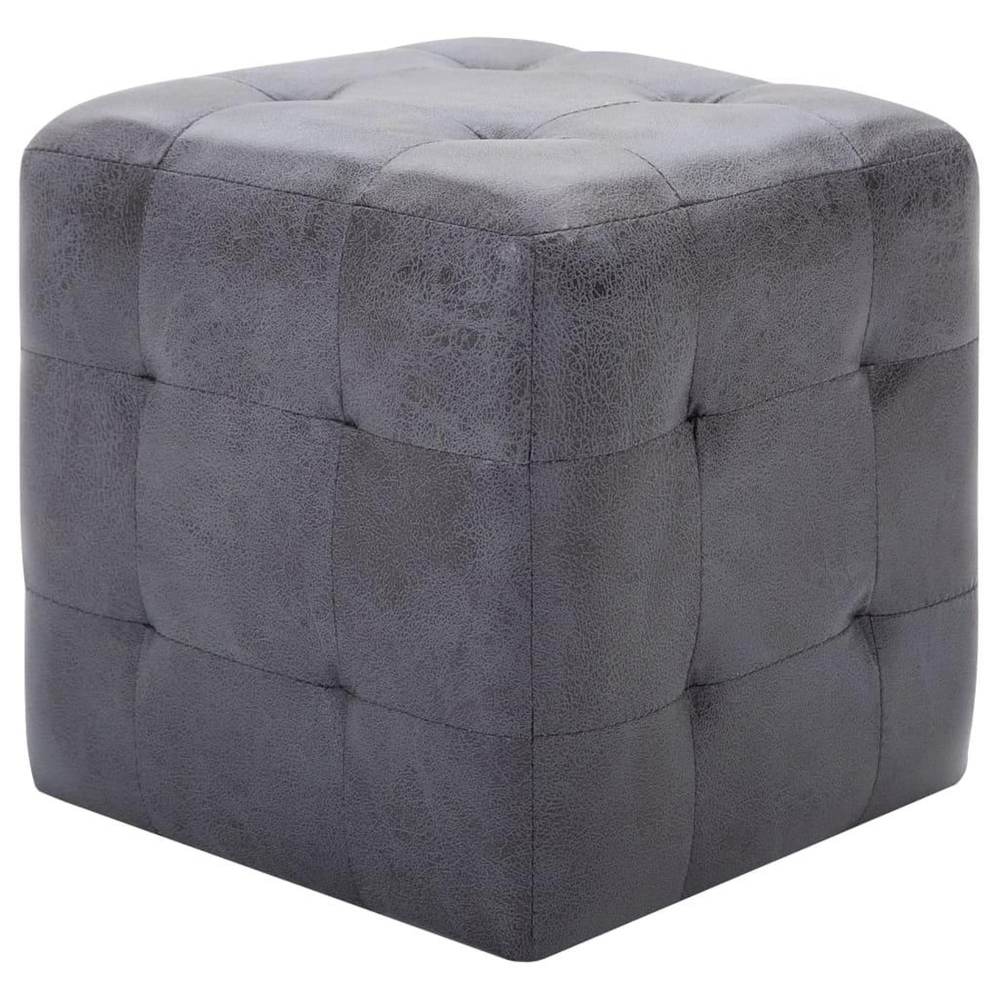 Voir la diapositive 2 : VIDAXL 2 pcs Tables de chevet Gris 30x30x30 cm Similicuir daim