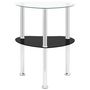 Voir la diapositive 2 : VIDAXL Table 2 niveaux Transparent et noir 38x38x50 cm Verre trempe