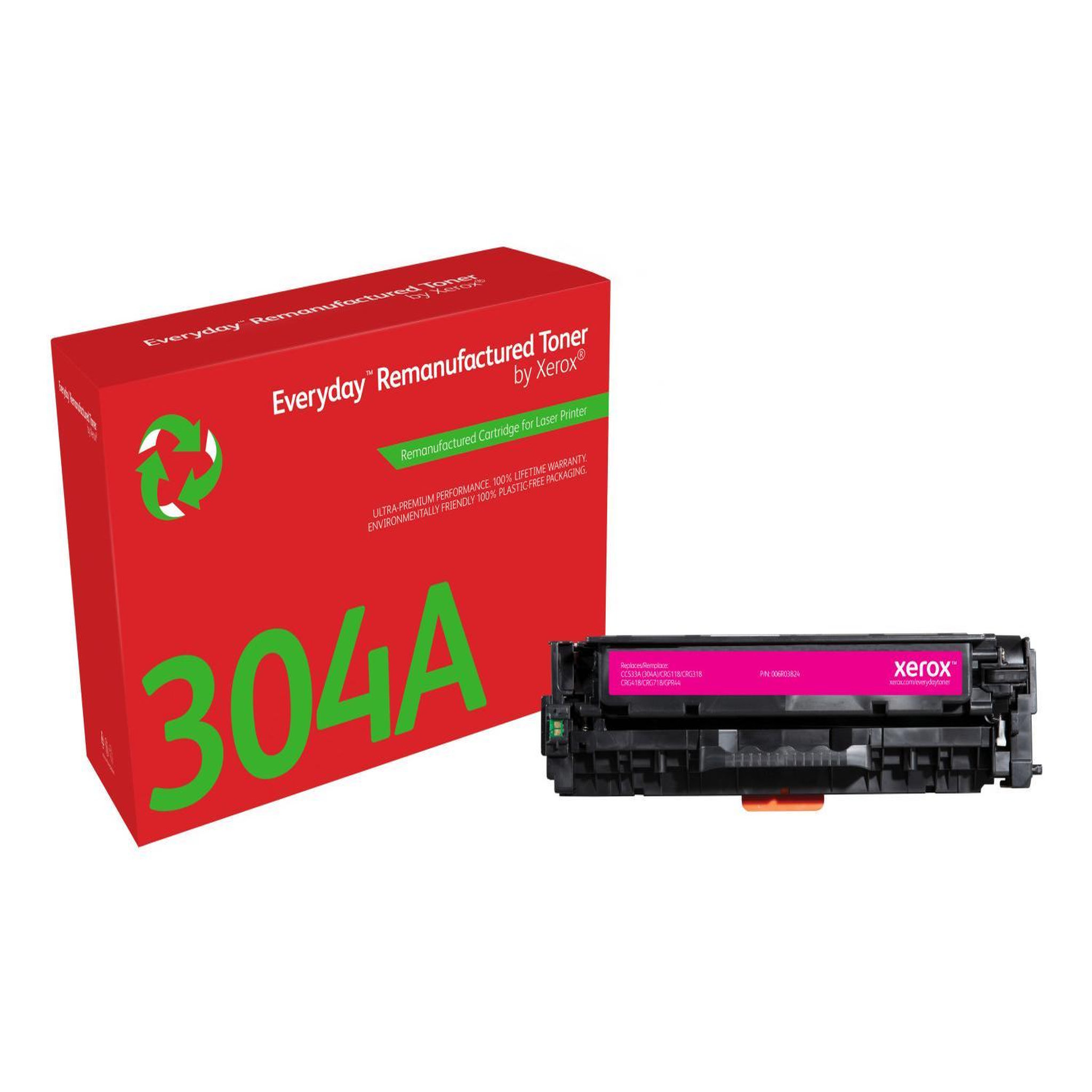Voir la diapositive 3 : Xerox Everyday Toner Magenta ™ de Xerox compatible avec HP 304A (CC533A/ CRG-118M/ GRP-44M), Capacité standard