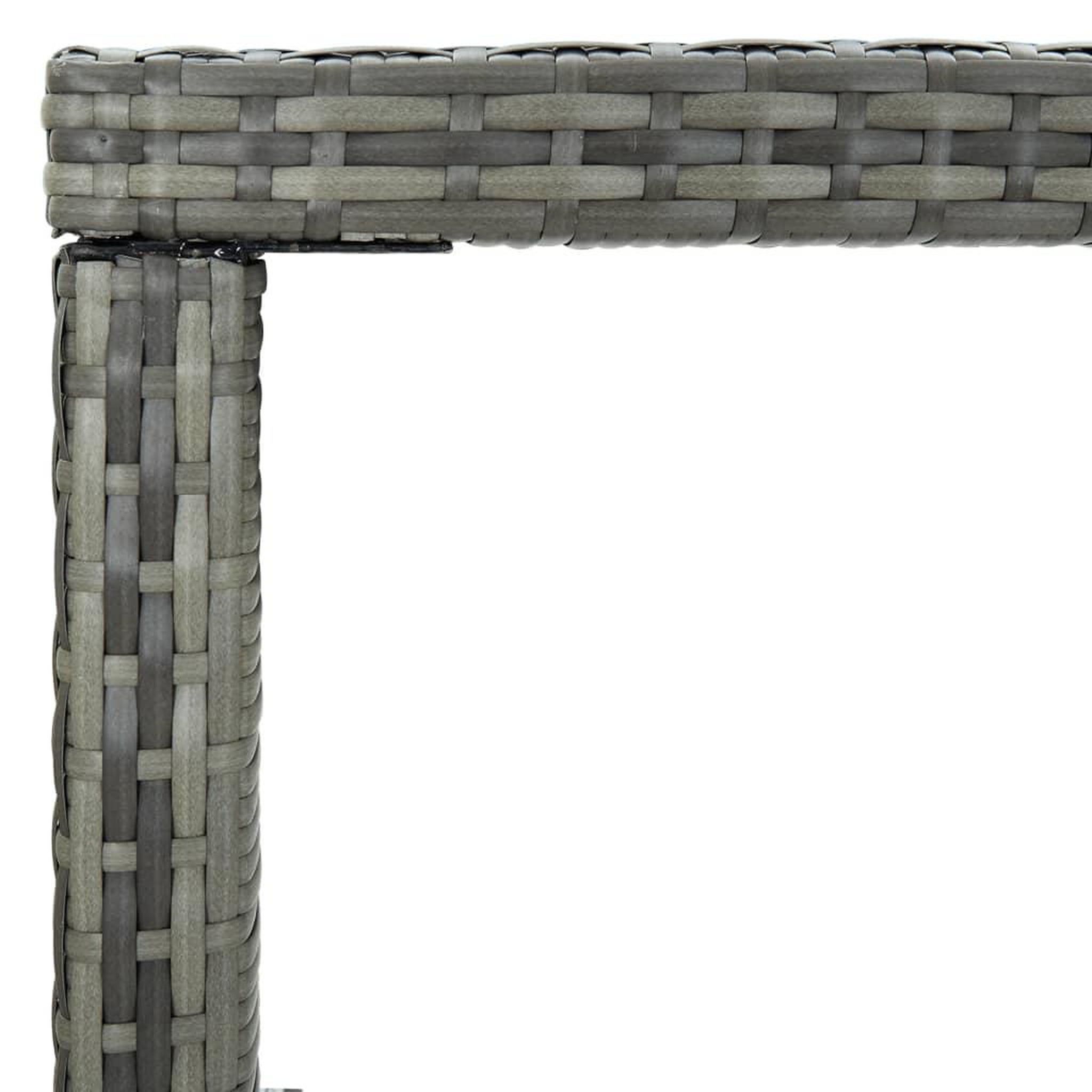Voir la diapositive 4 : VIDAXL Table bar de jardin Gris 130x60x110 cm Resine tressee et verre