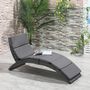 Voir la diapositive 2 : OUTSUNNY Bain de soleil design contemporain - matelas grand confort inclus - résine tressée gris