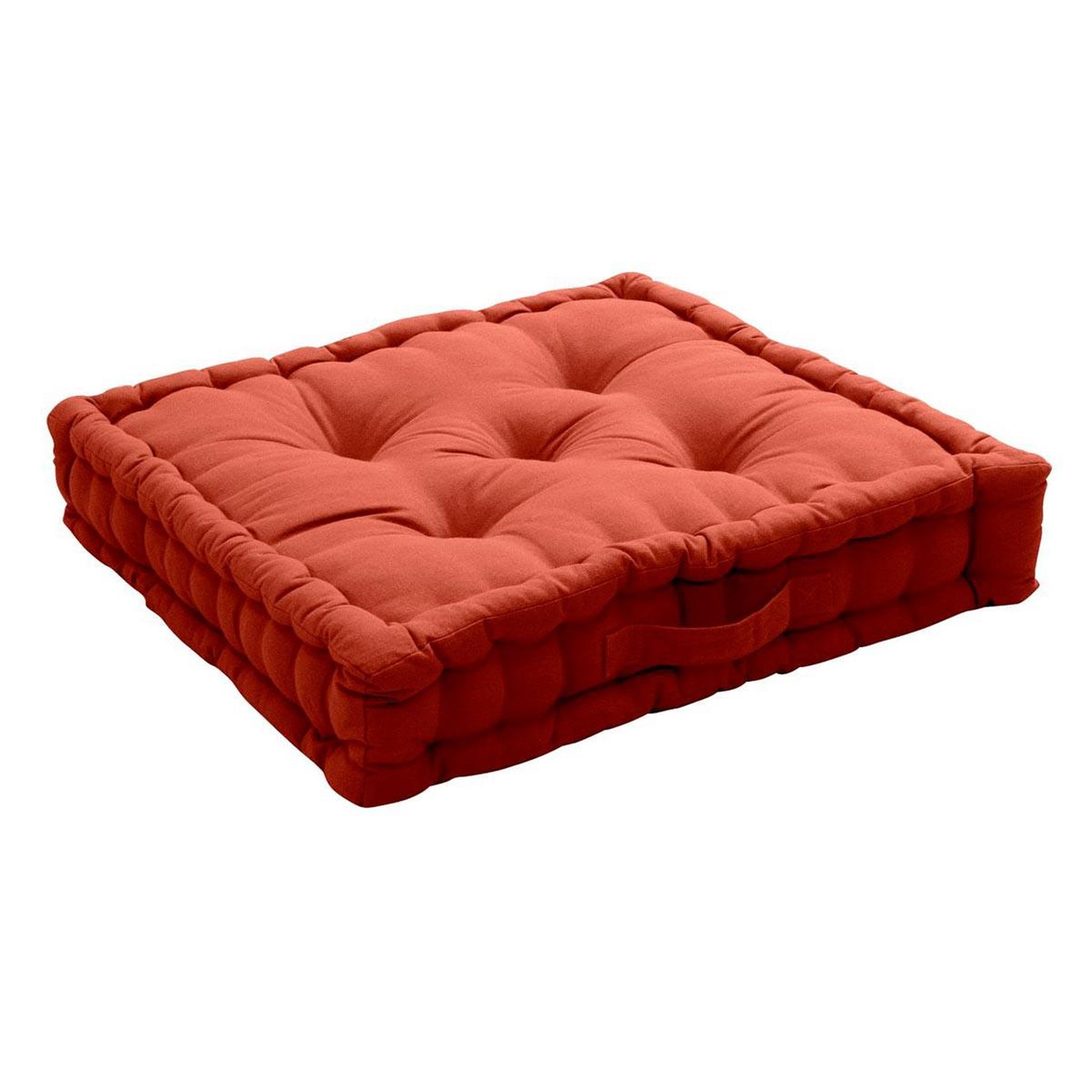 ENJOY HOME Coussin de Sol Uni  Panama  50x50cm Terracotta