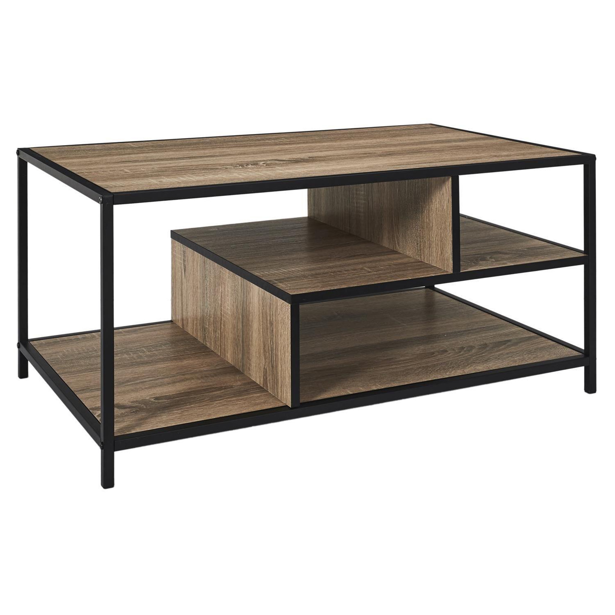 Voir la diapositive 3 : The Home Deco Factory Table basse avec rangements edison - marron et noir