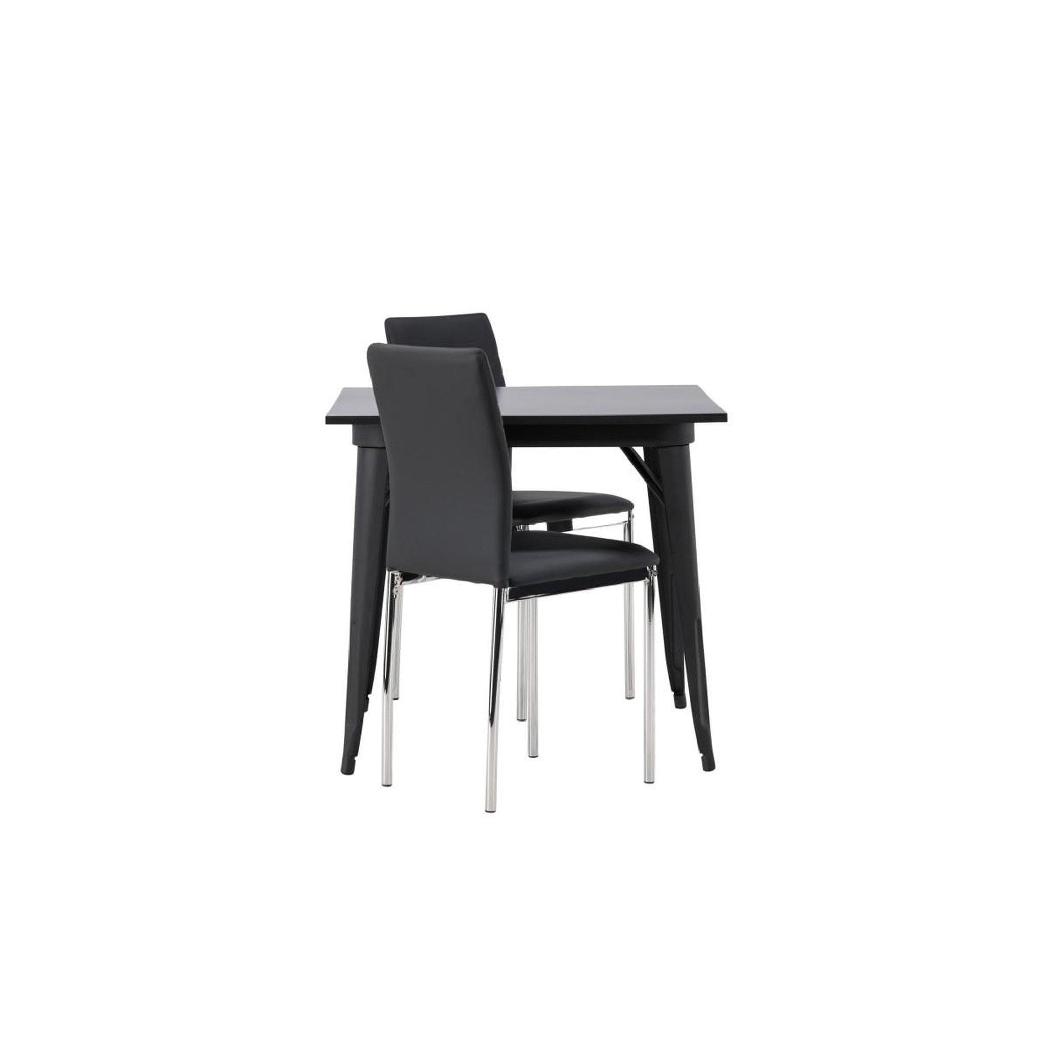 Voir la diapositive 3 : Paris Prix Ensemble table à manger & 2 chaises  tempe & lily  80cm noir