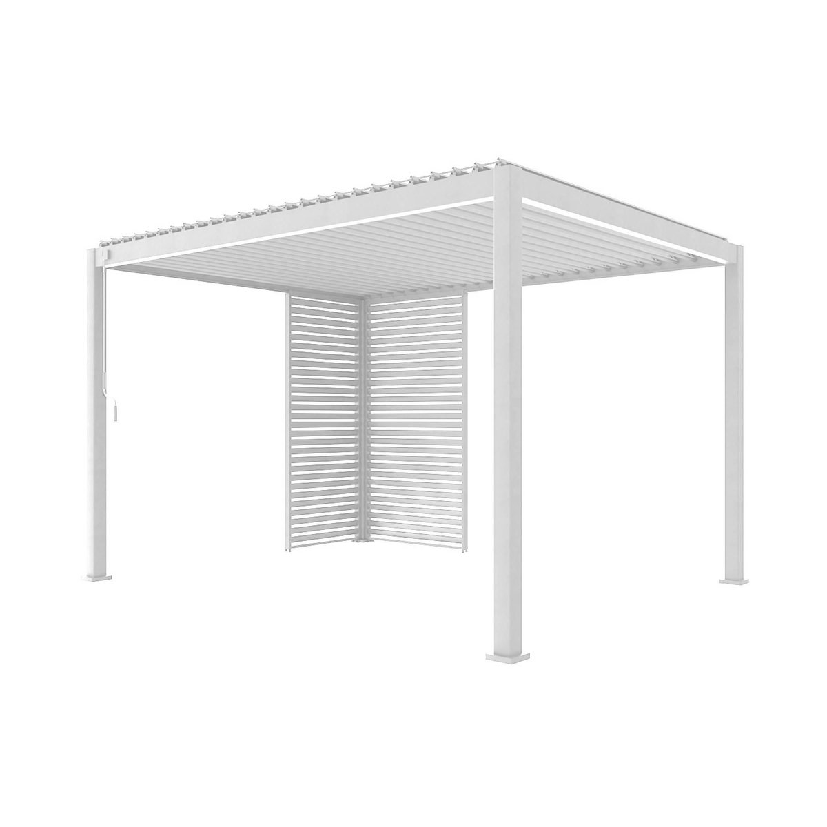 SWEEEK Pergola bioclimatique aluminium 4x3m + 1 persienne 100cm + 1 persienne 130cm Triomphe