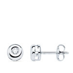 L'ATELIER D'AZUR Boucles d'Oreilles Solitaires Diamants de Synthèse 0.14 Carats - Or 18 Carats 750 Blanc