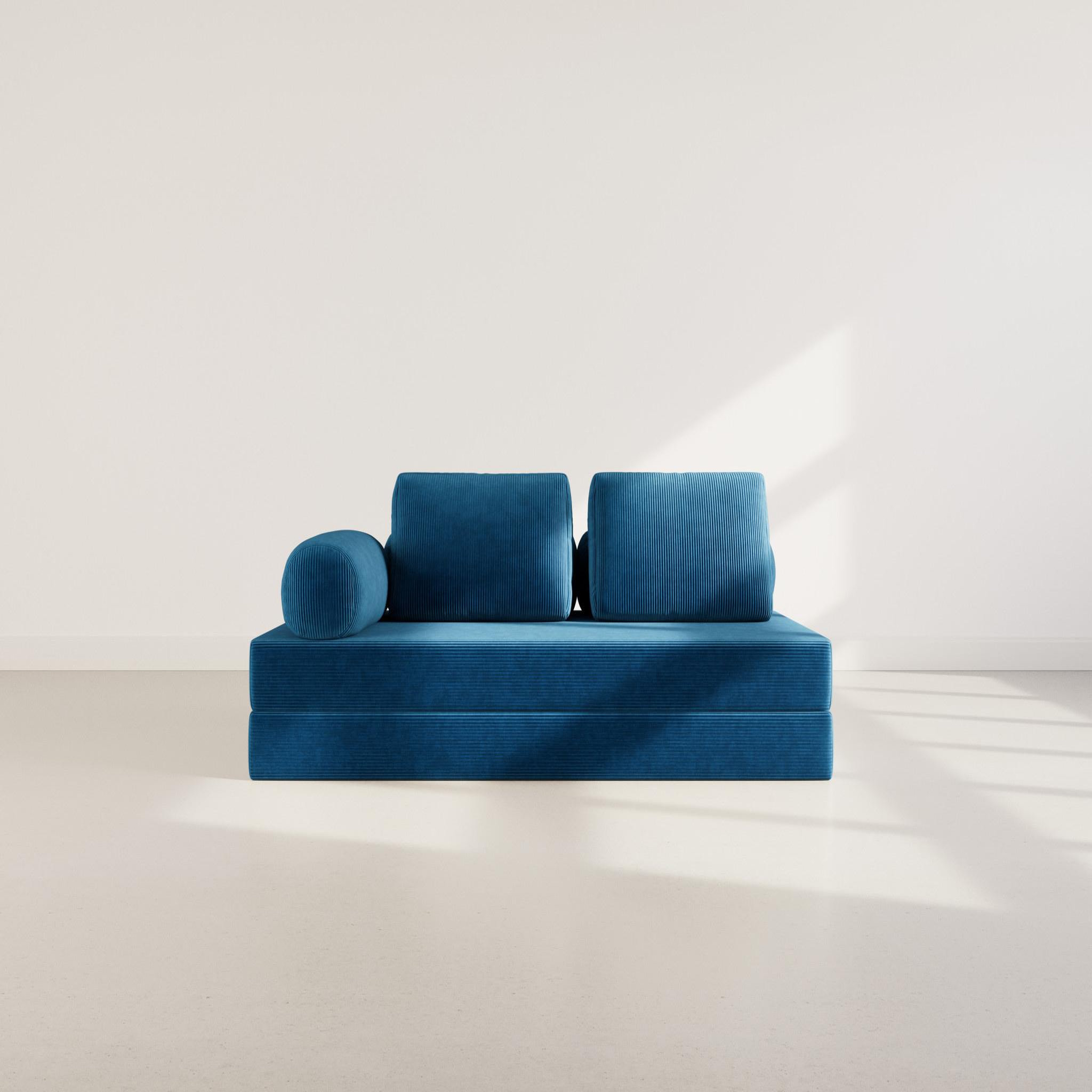 Voir la diapositive 2 : LISA DESIGN Lonny - canapé 3 places convertible en velours côtelé