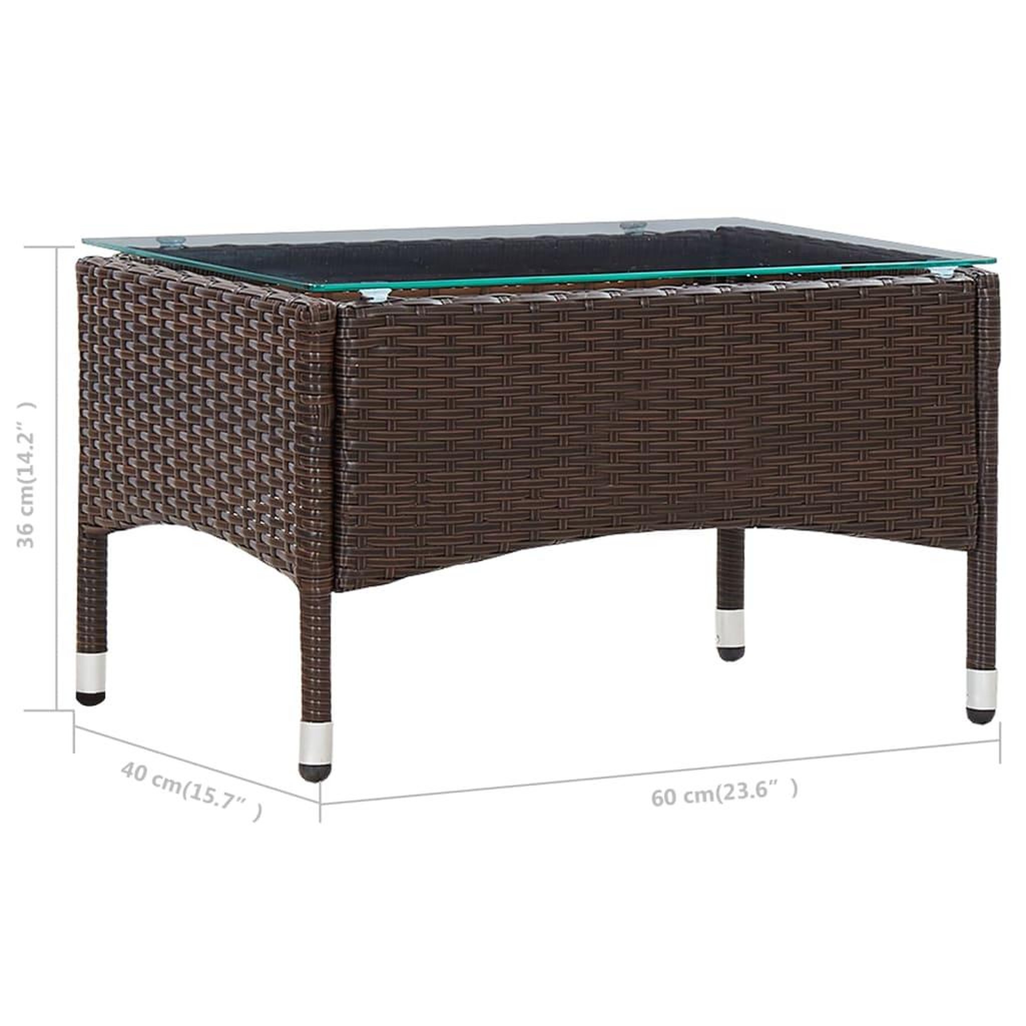 Voir la diapositive 6 : VIDAXL Salon de jardin 4 pcs avec coussins Resine tressee Marron