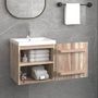Voir la diapositive 3 : VIDAXL Armoire murale de salle de bain 41x38x40 cm Bois de teck solide