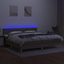 Voir la diapositive 3 : VIDAXL Sommier a lattes de lit et matelas et LED Taupe 200x200cm Tissu