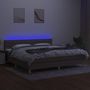 Voir la diapositive 3 : VIDAXL Sommier a lattes de lit et matelas et LED Taupe 200x200cm Tissu