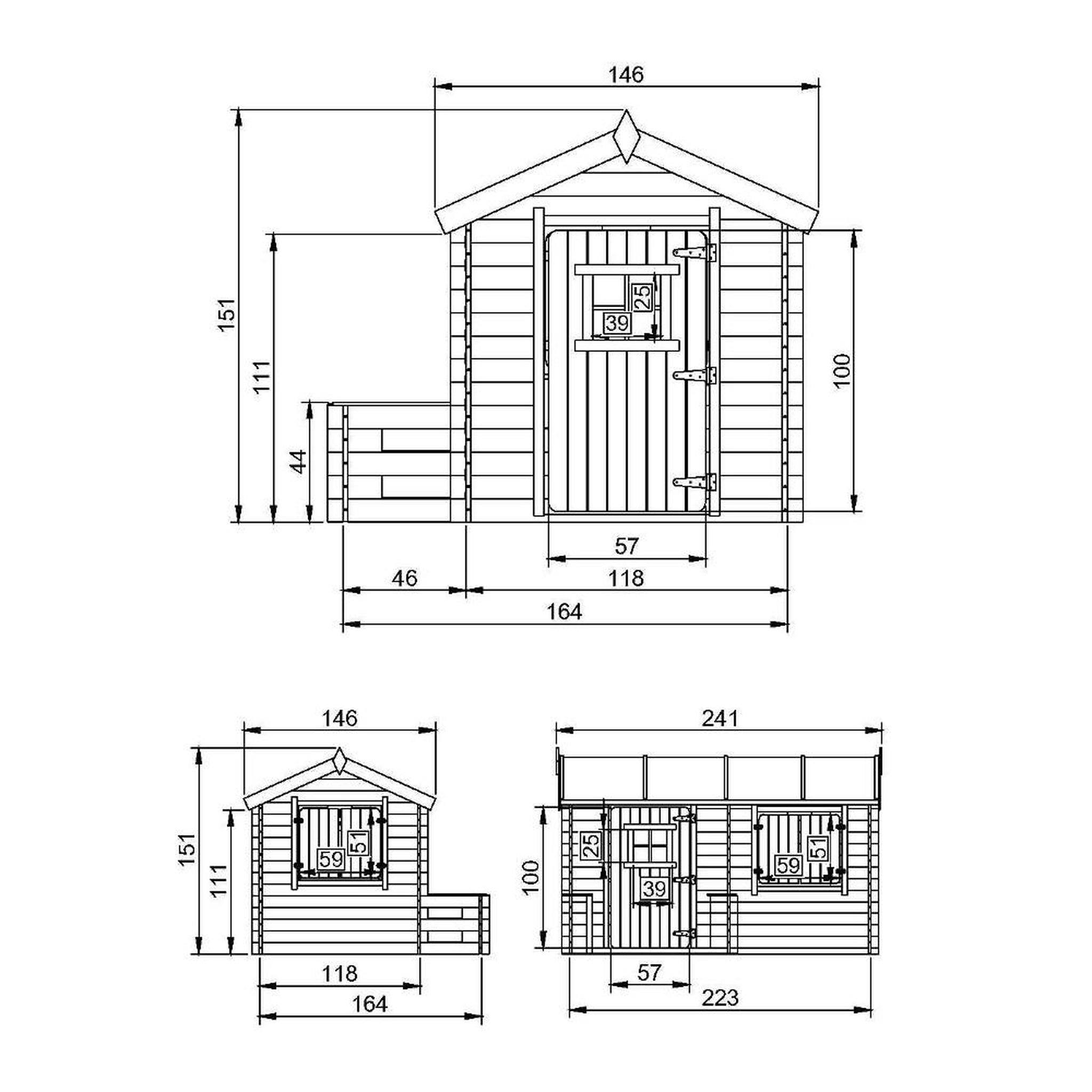 Voir la diapositive 5 : TIMBELA Maison en bois pour enfants - maison de jeux pour l'extérieur 146x241x151cm/2.63m2 m503