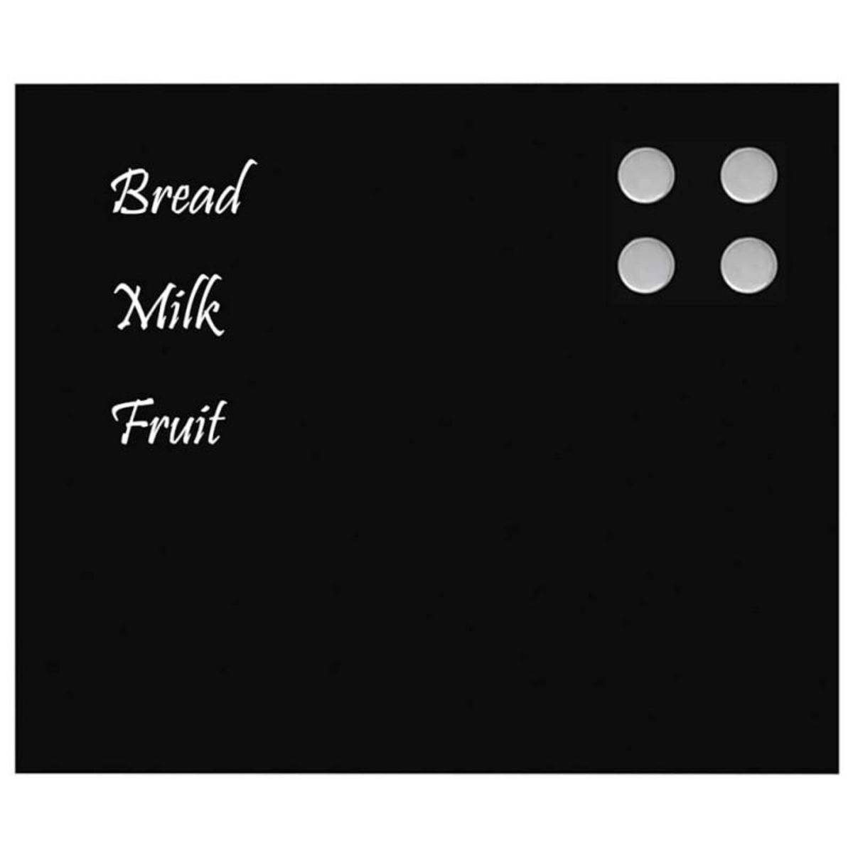 VIDAXL Tableau noir magnétique mural Noir 60x50 cm Verre trempé