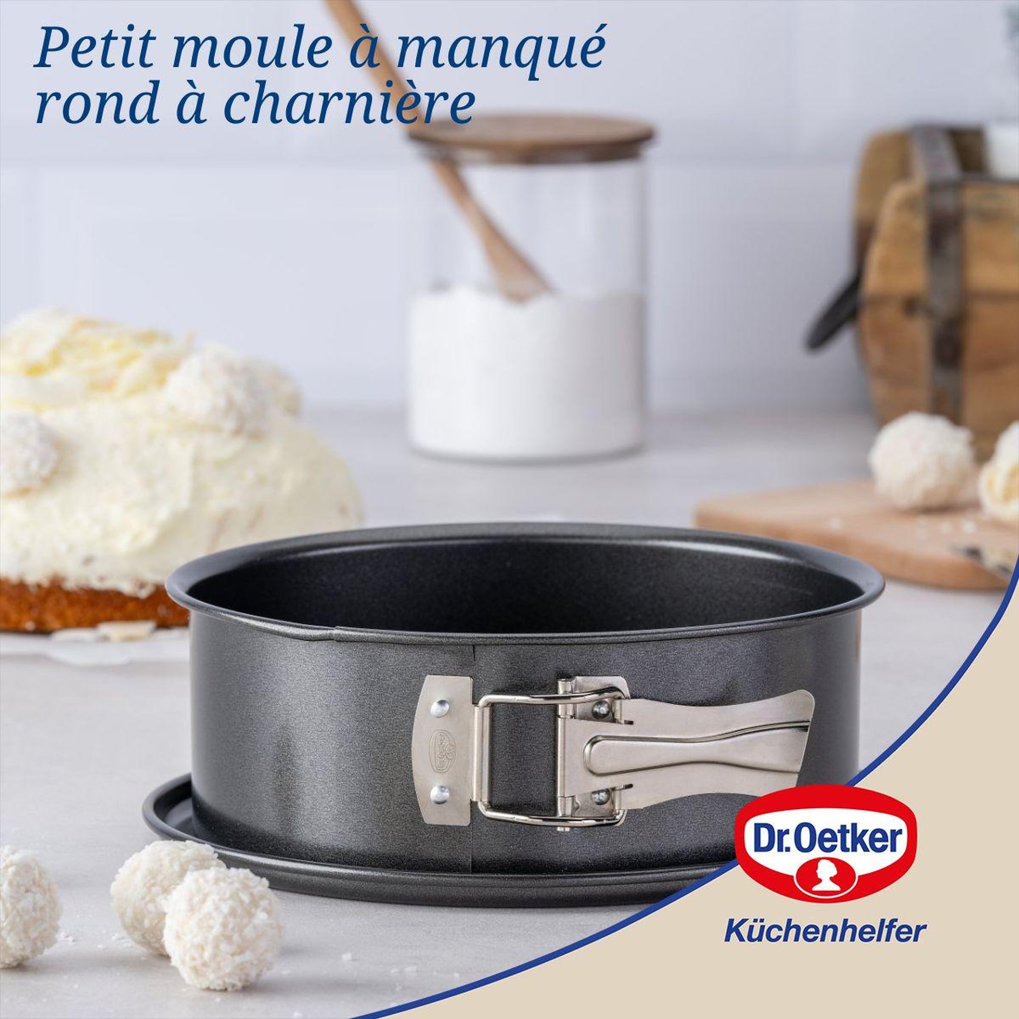 Voir la diapositive 2 : DR.OETKER Lot de 2 moules à gâteaux 18/18 cm en acier dr oetker tradition