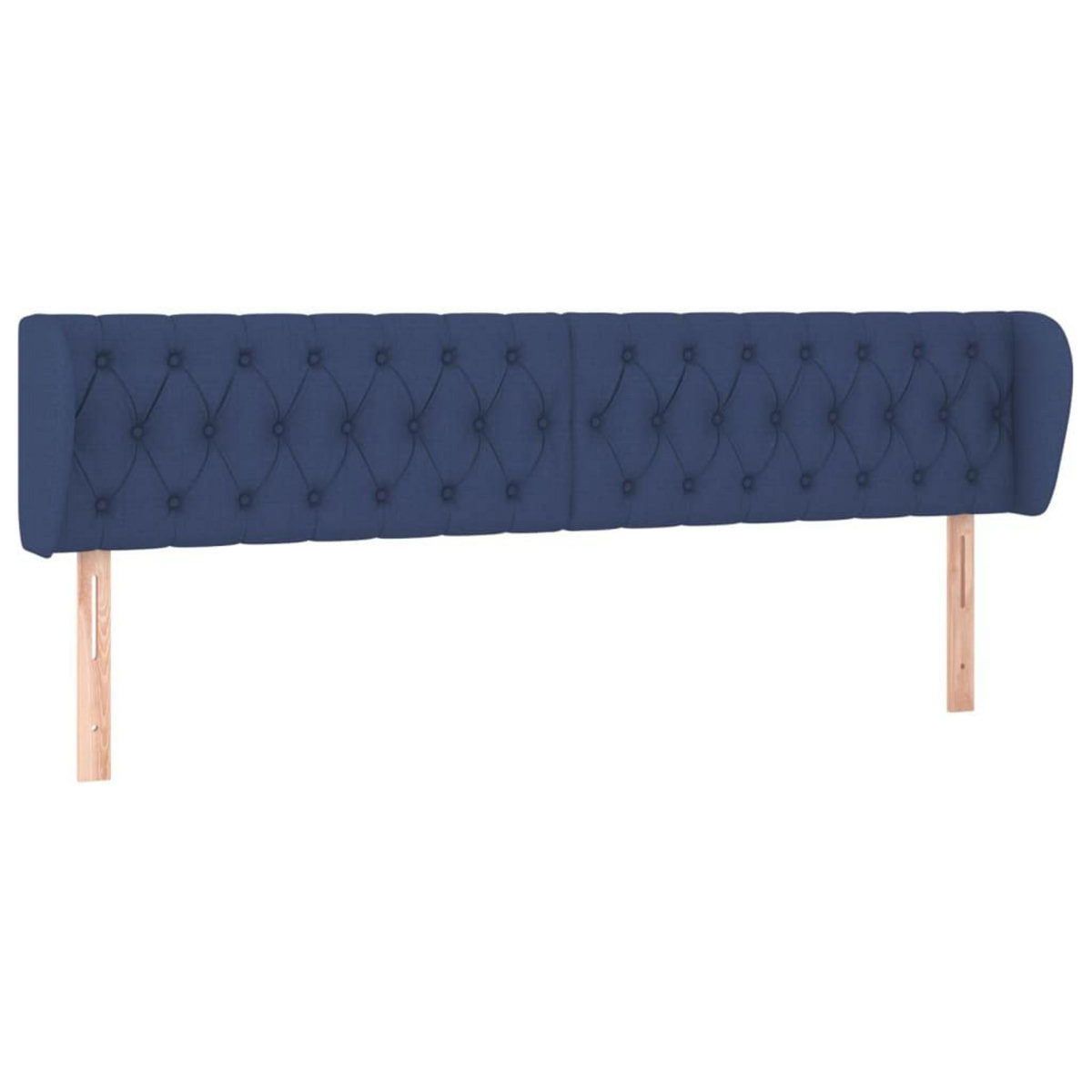VIDAXL Tete de lit avec oreilles Bleu 203x23x78/88 cm Tissu
