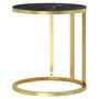 Voir la diapositive 3 : VIDAXL Table d'appoint Dore et marbre noir 45 cm Verre trempe