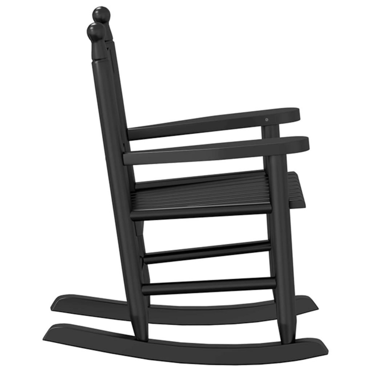 VIDAXL Chaise a bascule enfants noir bois de peuplier massif