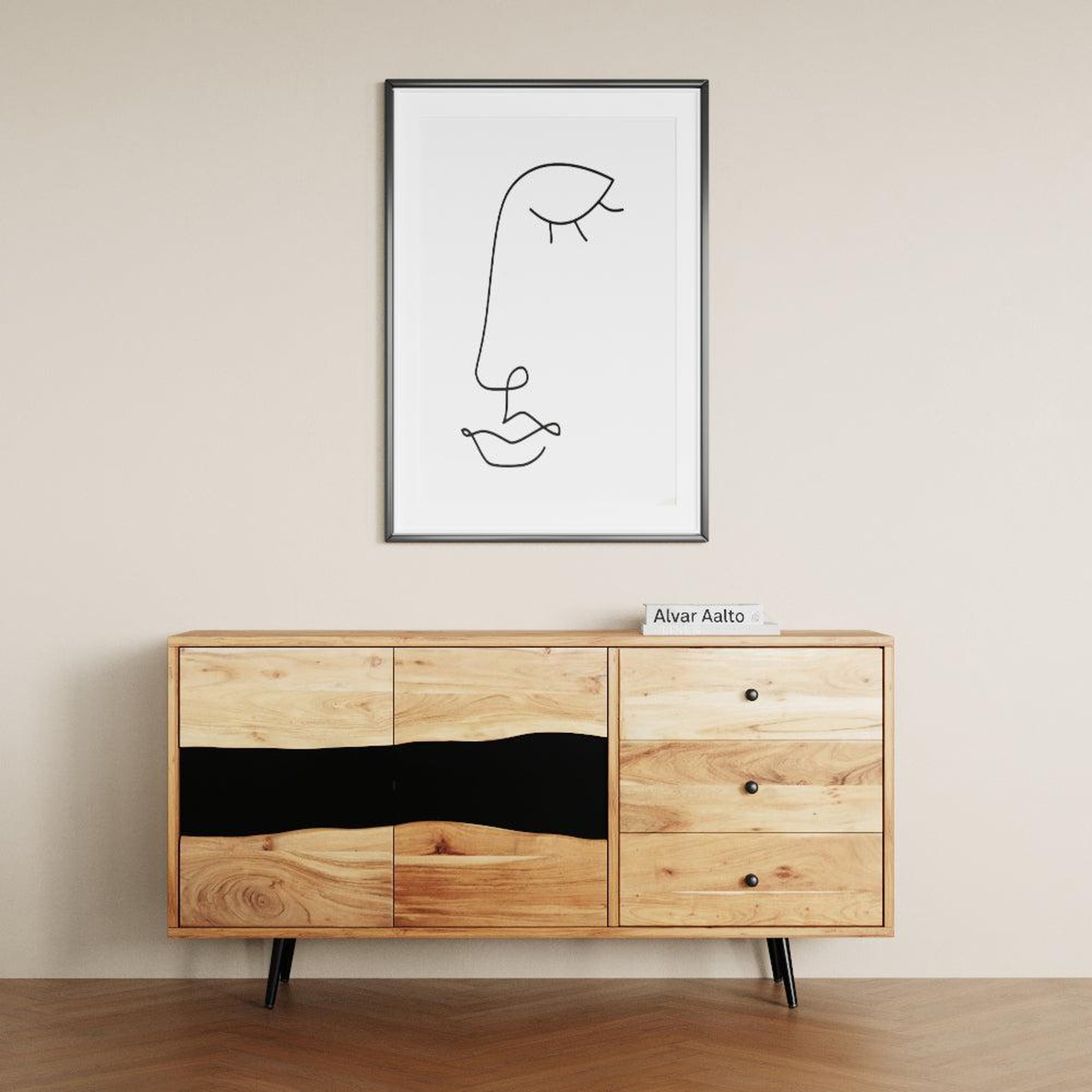 Voir la diapositive 2 : MAISON PAVANE Buffet en bois d'acacia massif et métal-alabama