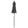 Voir la diapositive 5 : VIDAXL Parasol de jardin avec mat en bois anthracite 196x231 cm