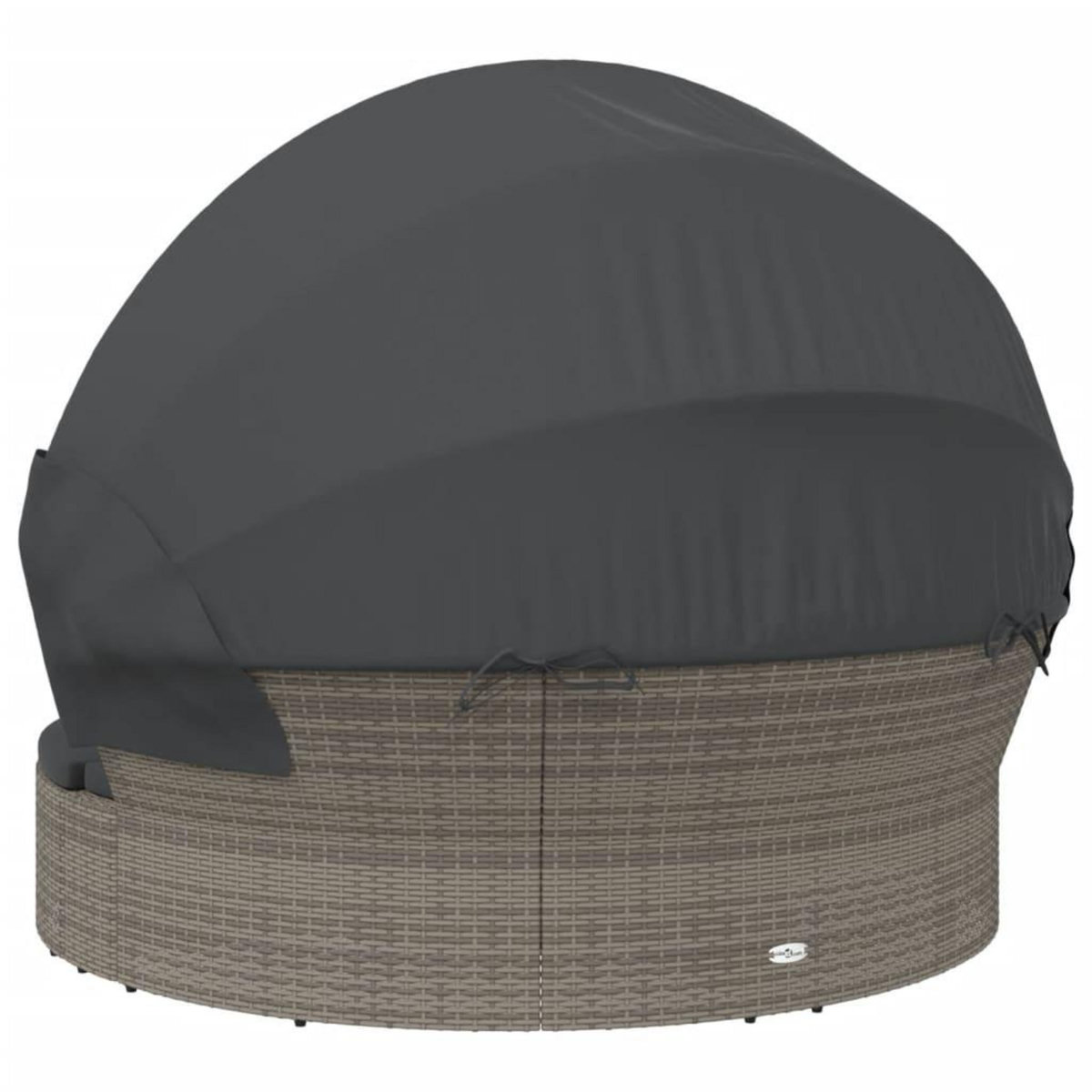 VIDAXL Lit de repos d'exterieur avec auvent et coussins resine tressee