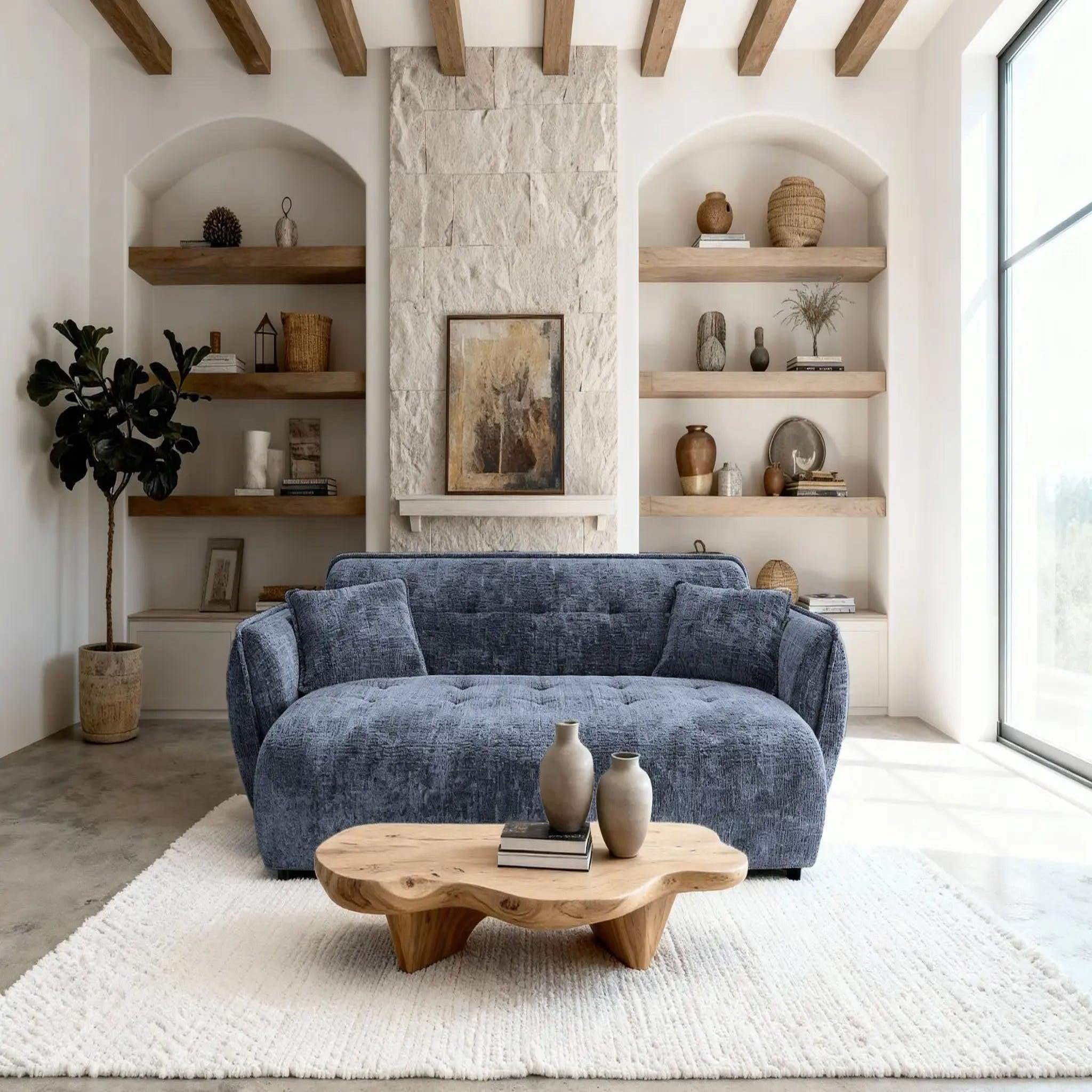 Voir la diapositive 3 : CASANOVA PARIS Mona - canapé droit tissu chenille 3 places