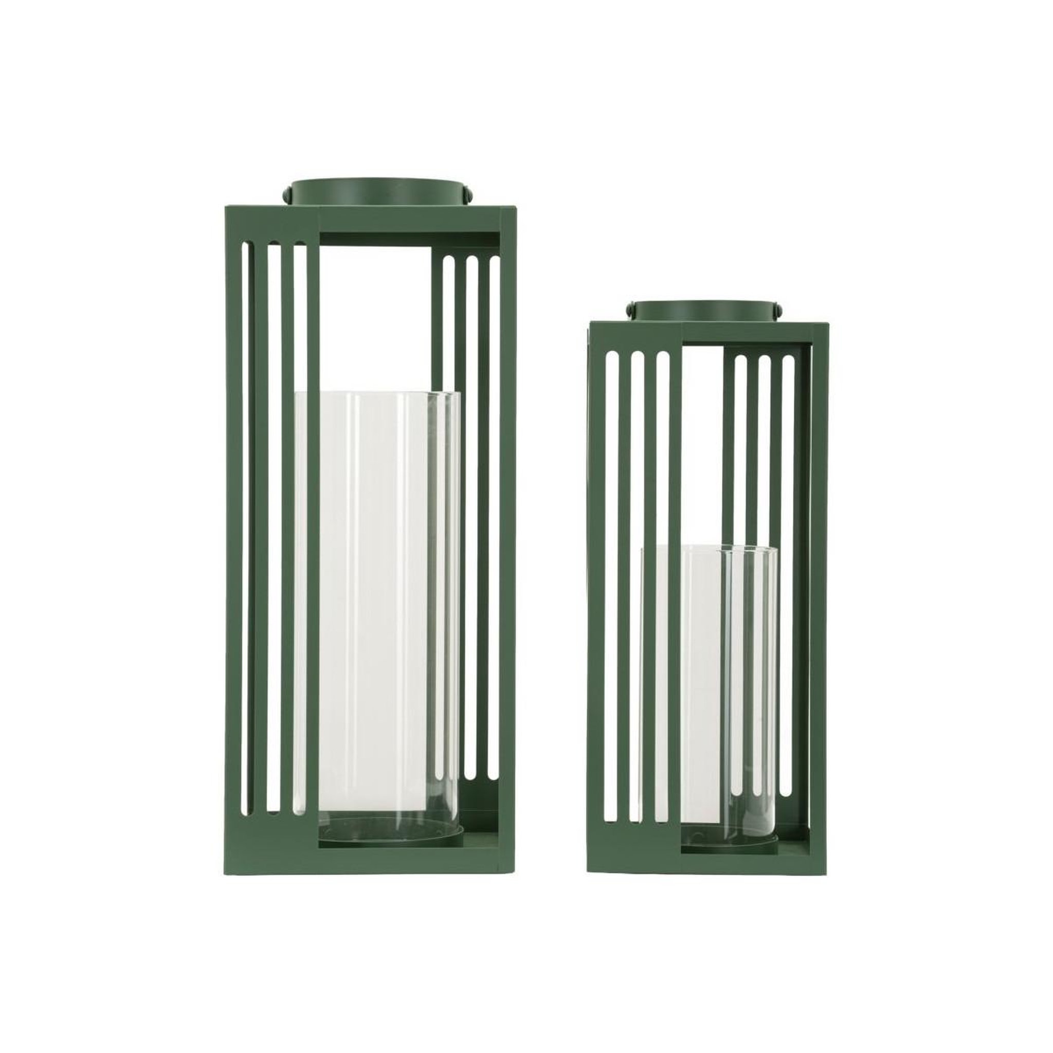 Paris Prix Lot de 2 Lanternes en Métal  Linee  43cm Vert