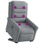 Voir la diapositive 2 : VIDAXL Fauteuil de massage inclinable Gris clair Tissu