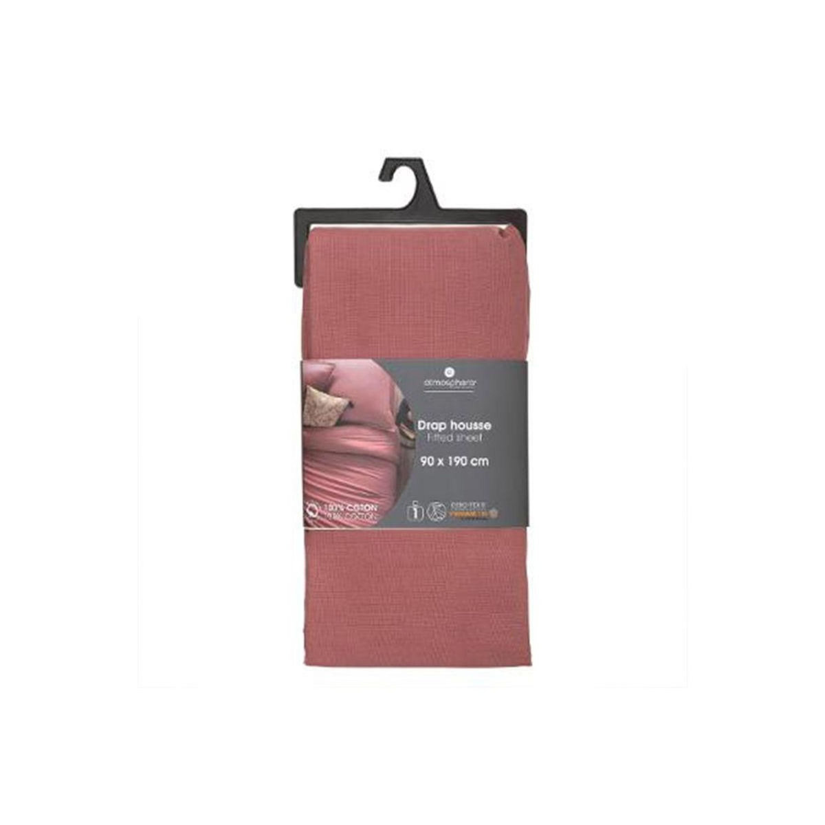 ATMOSPHERA Drap Housse  Intérieur  90x190cm Blush