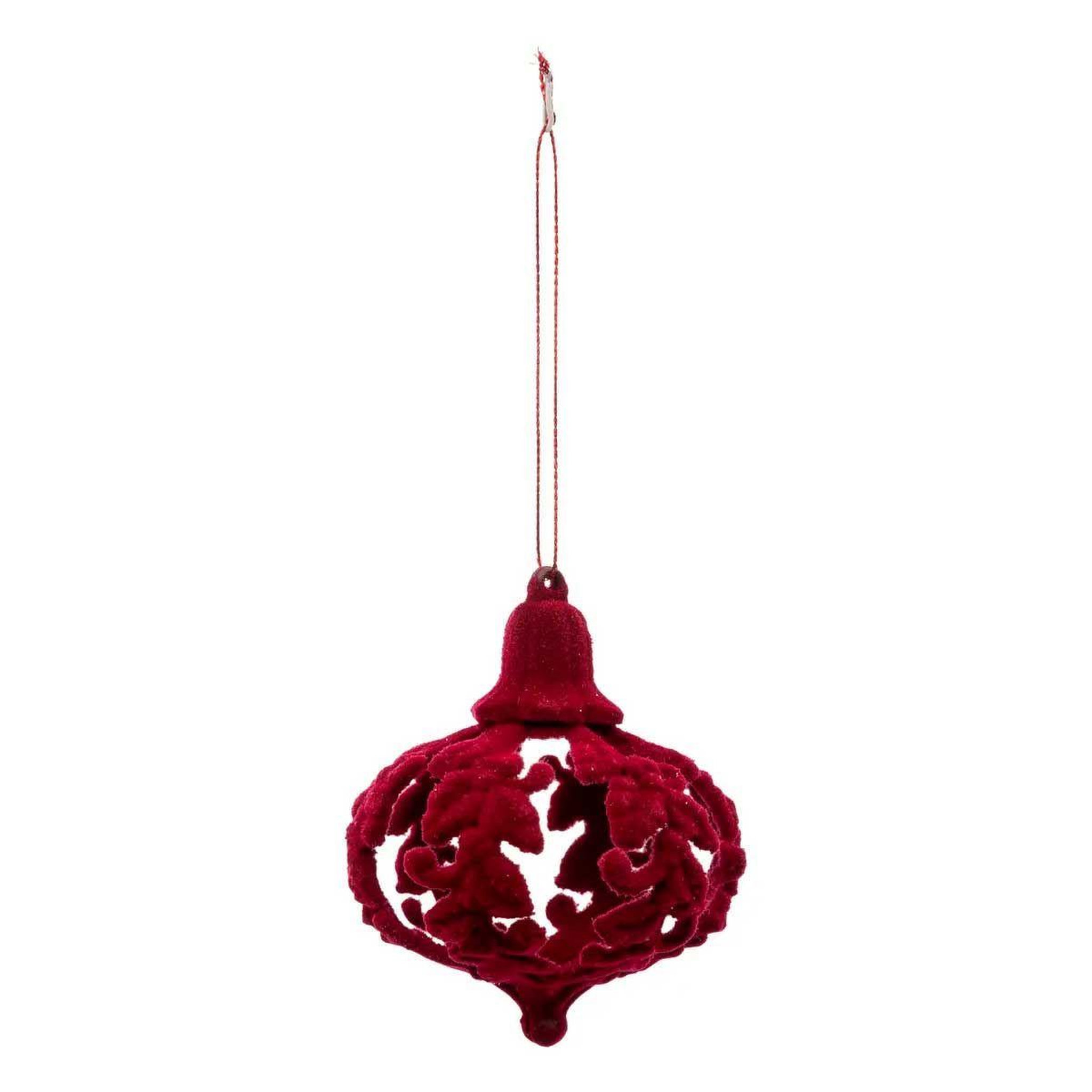 ATMOSPHERA Sujet de noël  feuille baroque  9cm rouge