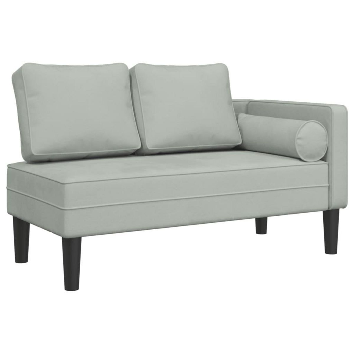 VIDAXL Chaise longue avec coussins gris clair velours