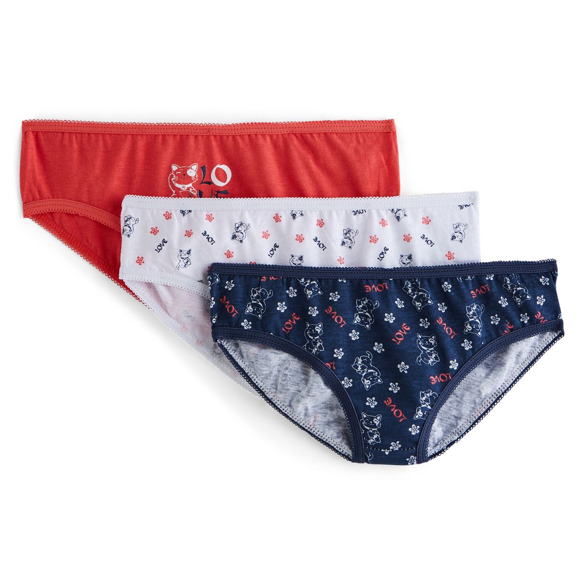 INEXTENSO Lot de 3 culottes fille