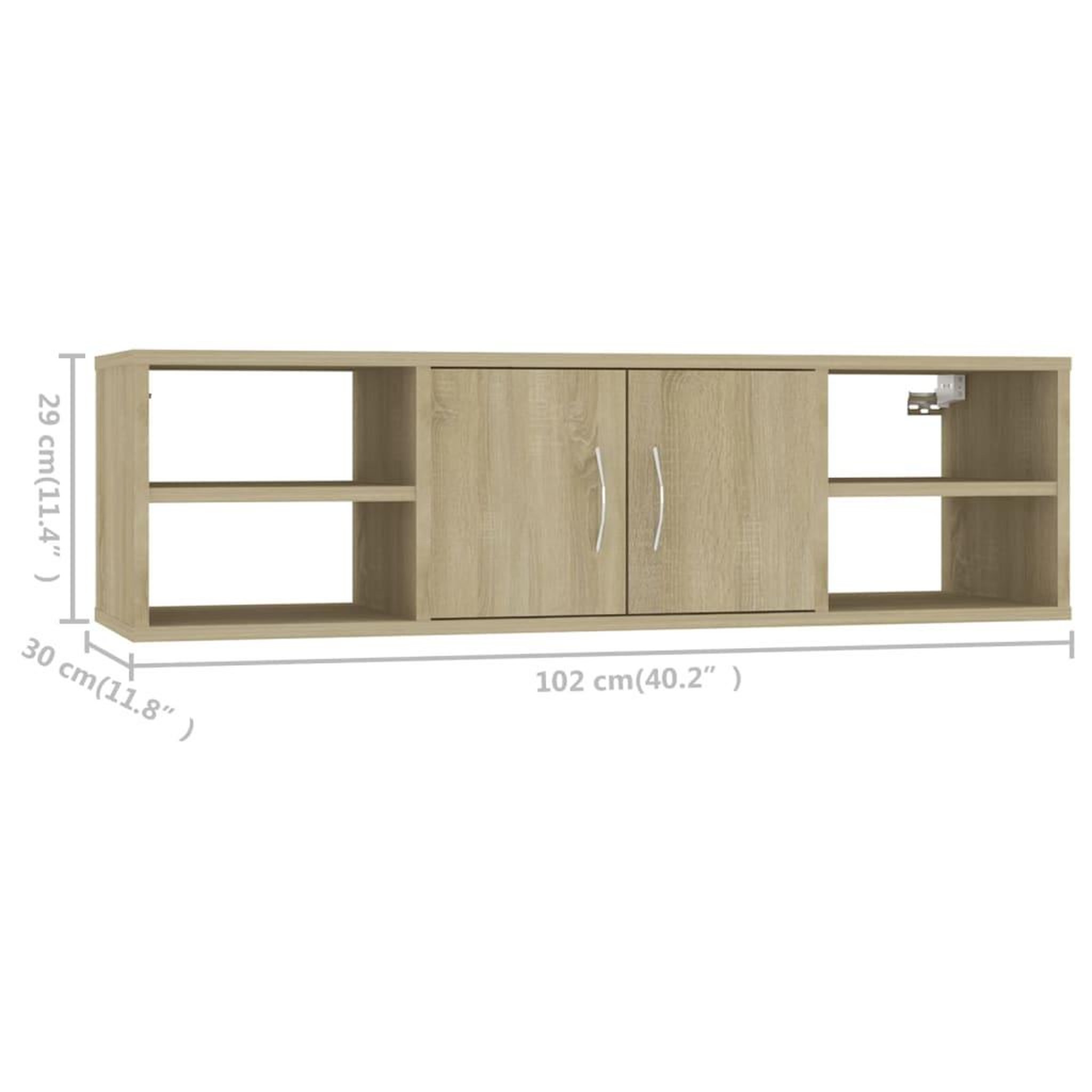Voir la diapositive 6 : VIDAXL Etagere murale Chene sonoma 102x30x29 cm Bois d'ingenierie