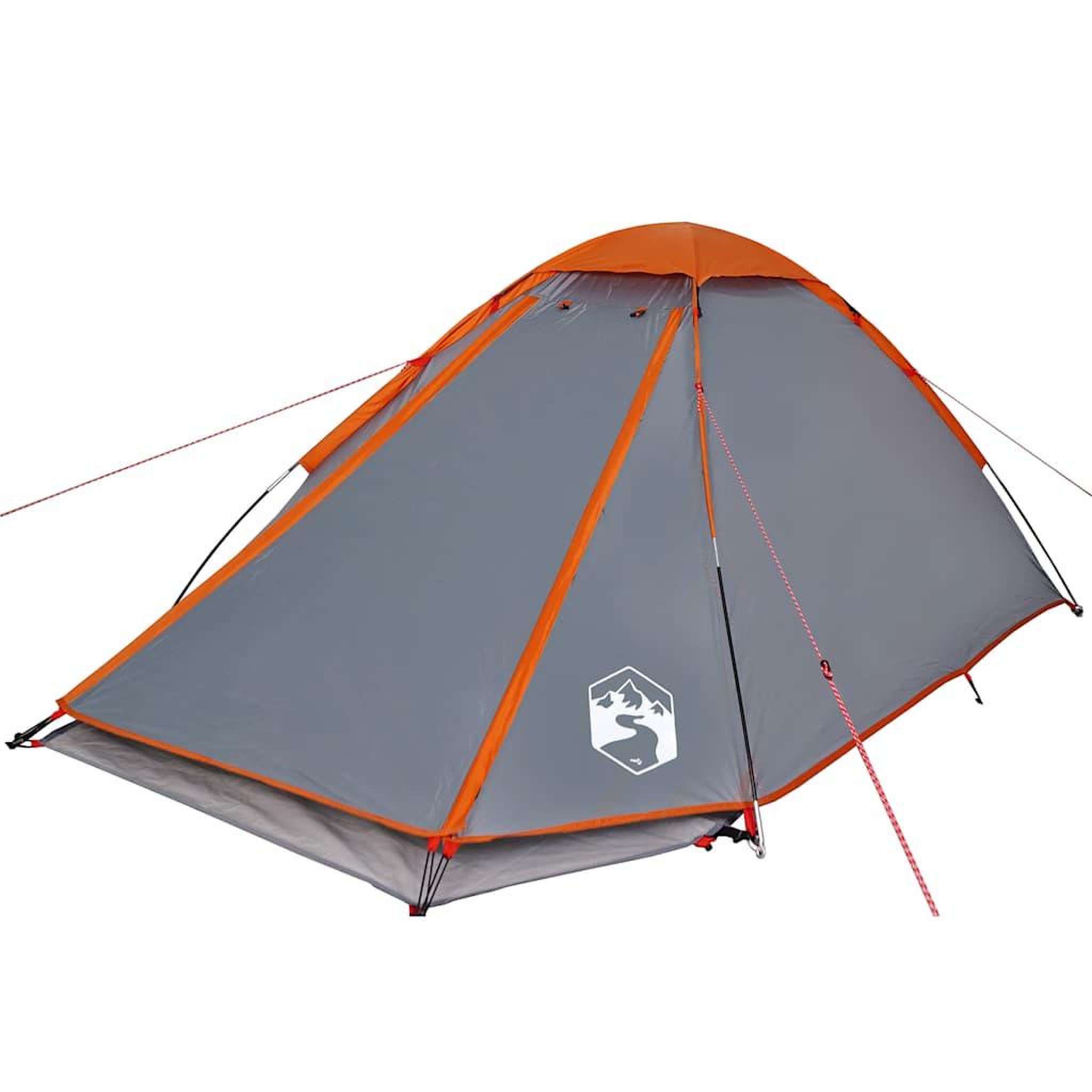 Voir la diapositive 5 : VIDAXL Tente de camping a dome 4 personnes gris et orange impermeable