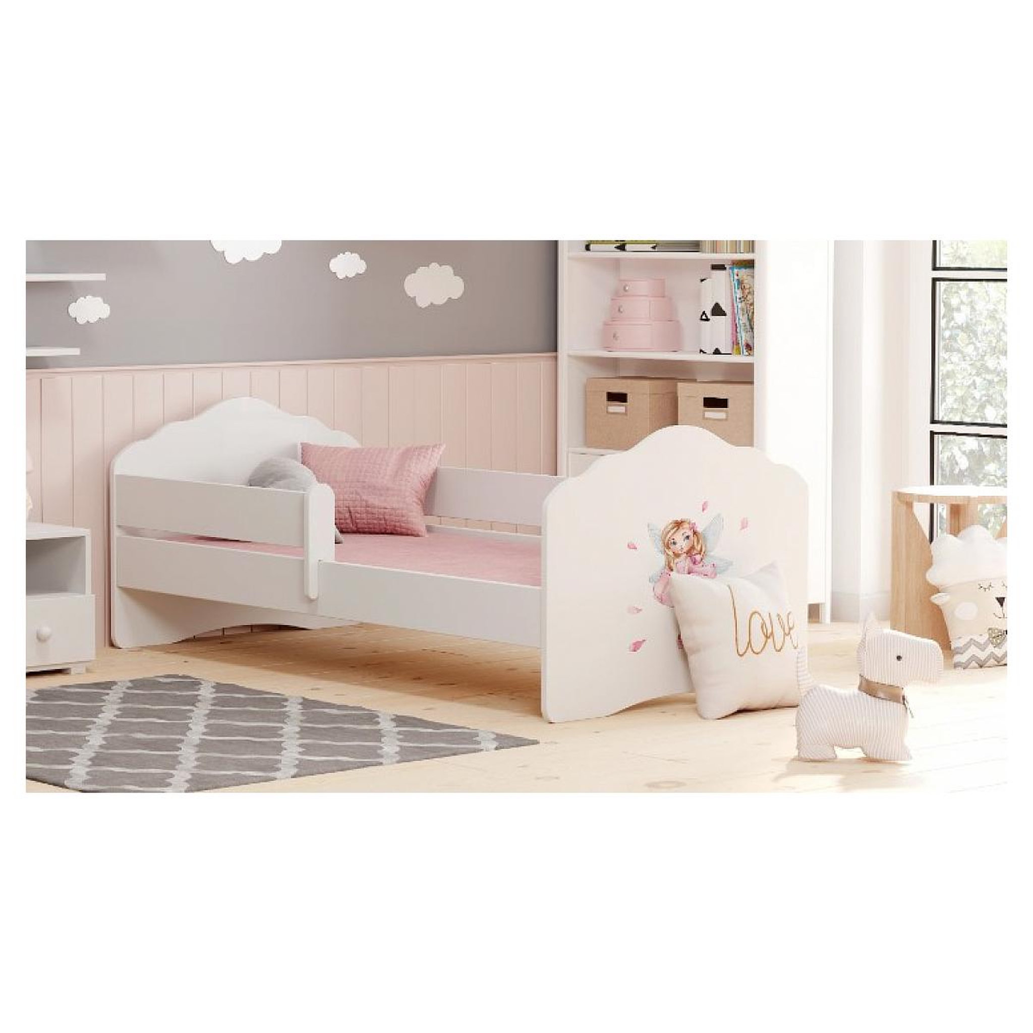 Voir la diapositive 2 : KOBI Lit enfant FALA BAR 140x70 Fée avec matelas